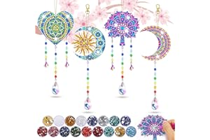 YFKJEU Craft Kits Gifts for 6-7-8-9-10 Year Old Girls Boys: Diamond Painting Wind Chimes Arts and Crafts, Toy Wind Chimes with Double Sided Rhinestone, DIY Diamond Art Wind Chime Arts and Crafts for Kids