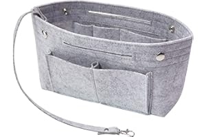 Soyizom Felt Handbag Purse Organiser Liner Shaper Insert Bag In Bag with Keychain for Speedy Neverfull, 8 Colors