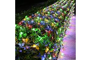 BrizLabs Rete di Luci Natale Colorate 240 LED Tenda di Luci Esterno 3.2 x 1.5m Impermeabile 8 Modalità con Telecomando Catene Luminose Decorative per Esterni Giardino Interno Casa Balcone Terrazza