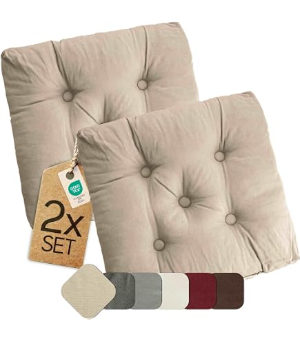 Lot De 2 Coussins D’Assise Heidi 42x42 Cm Anthracite - Épaisseur 8 Cm Intérieur Extérieur