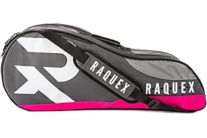 Raquex Tennis Bag - 6 Racket Bag for Tennis, Badminton & Squash Racquets. Blue, Black or Magenta. Holds up to 6 Racquets + Accessories + Trainers