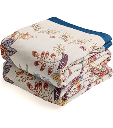 Couvre-lit en coton fait main à imprimé floral kantha indien