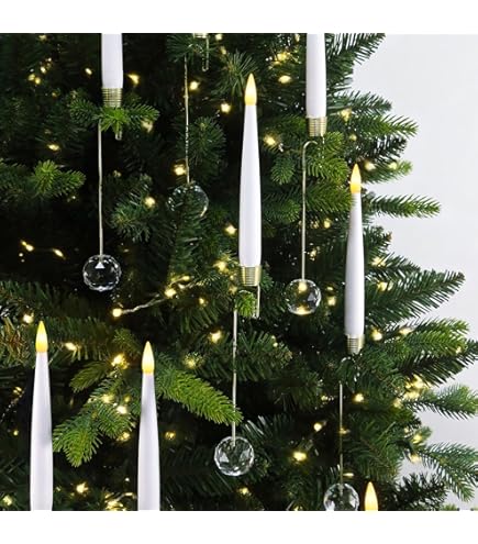 20 Bougies LED Pour Sapin De Noël Avec Télécommande - Coloris Argent | Bougies à LED Pour Sapin