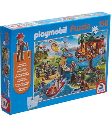 Schmidt Spiele 56168 Puzzle Super 4 – Technopolis Mit Playmobil-Figur, 200 Teile, 43,2x29,1 Cm
