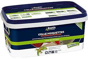 BOSTIK Colle Acrylique Pour Sols Souples Vyniliques - Moquettes et Fibres naturelles - Jonc de Mer - Application Au Rouleau - Seau Prêt à l'emploi - 3,5 kg