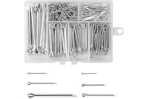 MOLENCO 230 Pièces Goupille Fendue, 6 Tailles Différentes de Goupilles de Verrouillage M1 M2 M2.5 M3 M4 M5 Avec étui en Plastique Transparent pour L'Automobile, Marine, Machinerie, Moteurs