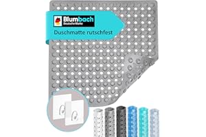 ‎BLUMBACH Blumbach® Duschmatte rutschfest 53x53cm - 100% BPA-frei - Inkl. 2 Haken zum Aufhängen - griffige Antirutschmatte Dusche & Badewanne, Duscheinlage, Rutschmatte schimmelresistent & maschinenwaschbar