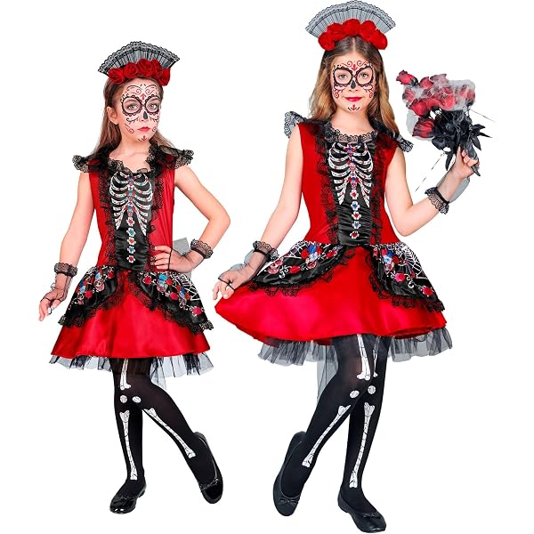 Collant Halloween Squelette Noir Pour Femme/fille – Motif Squelette Et Rose, Longueur 70 Cm, Idéal Pour Fête, Cosplay, Carnaval