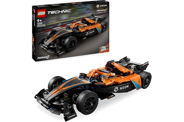 LEGO Technic NEOM McLaren Formula E Race Car, Voiture Jouet pour Enfants dès 9 Ans, Garçons et Filles, Set de Construction de Voiture à Rétrofriction, Décoration Chambre d'enfant, Idée Cadeau 42169