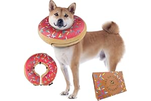 DIRTY LITTLE PAWS Inflatable Dog Collar | Great Alternative to a Dog Cone | Comfy Recovery Collar for Medium Dogs (Pink)