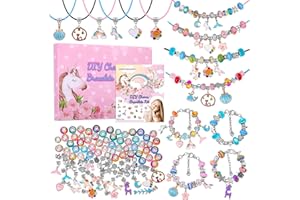 modacraft 122 Stück Schmuckbastelsets Charm Armband Bastelset Geschenke für Mädchen DIY Schmuck Making Kit Spielzeuge für Kinder Erwachsene Schmuckherstellungsset Perle Schlangenkette