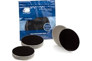 GLASS POLISH Almohadilla de pulido de fieltro, útil como respaldo, de terciopelo (150 mm, 6 unidades), para pulir vidrio, plástico, metal, mármol