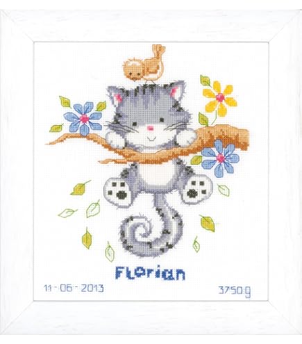 Kit Point De Croix Compté Design Works Crafts "Tobin Baby" - 30x33 Cm - Tissu Aida 14ct - Neuf
