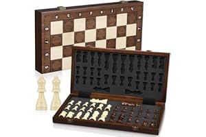 Peradix Grande Scacchi da Viaggio Magnetici 39x39cm - Premium Scacchiera Pieghevoli - Scacchi in Legno di Alta Qualità per Viaggi, Campeggio