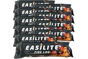 TOPLINE Instant Light Easilite Fire Logs - Pack of 10 Easy Lighting Wood FireLogs. Burns Approx. up to 2 Hours. Perfect for Open Fires, Fire Pits, Wood Stoves and Chimineas