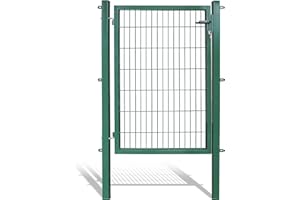 Koll Living Gartentore für Stabmattenzaun - Farbe und Höhe wählbar - inkl. Pfosten und Befestigungsmaterial (Gartentor H 140 x B 100 cm, grün)