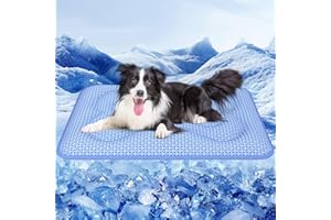 Rywell Entfärbung Kühlmatte für Hunde - Wasserdicht Waschbar selbstkühlend Hundematte Bett mit Arc-Chill & PCM Tech - Extra dick rutschfest Tragbar Geruchlos Hund Kühldecke für Haustiere Sommer - XL
