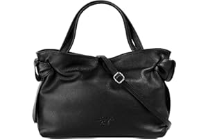 Samantha Look Sac à main Femme cuir véritable | Fabriqué en Italie, sac en cuir élégant avec fermeture éclair, poches plaquées et poignées de transport, compartiment pour smartphone 021331