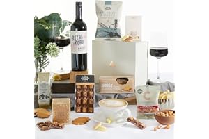 CLEARWATER HAMPERS Christmas Hamper - Classic Red Wine Gift Set - Argentinian Malbec, Gourmet Sweet & Savoury Treats | Luxury Red Wine Hamper for Birthdays, Mother’s Day, Father’s Day | Premium Wine Gift for Men & Women