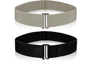 Amaxiu Niewidoczne paski dla kobiet, 2 szt., niewidoczny regulowany elastyczny pasek dla kobiet, z płaską klamrą, do spodni, dżinsów i sukienek