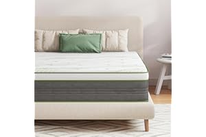 Novilla 5FT King Size Mattress 9.4 Inch Deep Pocket Sprung Mattresses, CertiPUR-US Memory Foam Hybird Mattress, Skin-friendly Soft & Durable OEKO-TEX Fabric, Medium Firm 150x200x24cm