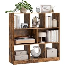 VECELO 3-stöckiges Bücherregal Mit Höhenunterschied – 4 Würfel Design, Hält Bis Zu 30 Kg, Für Wohnzimmer & Schlafzimmer