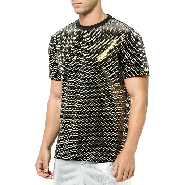 Maglia da uomo, in rete trasparente, con strass, senza