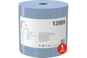 Wypall X90 Power Clean Paños 12889, Compatibles con Dispensadores Kimberly-Clark, 1 Rollo de 450 Paños Azules de 2 Capas
