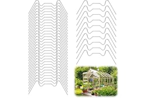 DASYUSUO 100Pcs W Wire Greenhouse Clips Stainless Steel Greenhouse Glass Pane Fixing Clips Stainless Steel Greenhouse Glazing Clips for Greenhouses(1.2mm Thick)