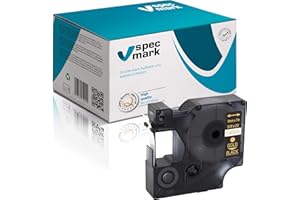 specmark Compatible avec DYMO D1 40924 Ruban encreur 9 mm x 7 m Or sur noir Compatible avec DYMO D1 pour imprimantes LM Label-Manager LP Label-Point LW Label-Writer DUO