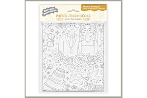 ‎SELLERROCKET Ausmaltischdecke für Kinder – Tischdecke mit Thema Hochzeit zum ausmalen – Ausmaldecke für den Kindertisch – Tolle Beschäftigung für den Kindertisch an der Traumhochzeit – A0 (84,1 × 118,9 cm)