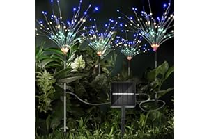 iFalarila 4 Pezzi Luci Solari Esterno-8 Modalità Firefly Lights Solar Outdoor 1200mAH Pannelli Solari, Decorazioni per il Giardino per il cortile, il sentiero, il giardino, il patio-Multicolore
