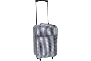Slimbridge Cabin Carry-on Hand Luggage Suitcase Bag Ultra Lightweight 55 cm 0.95 kg 27 litres 2 Wheels, Barcelona Dark Blue Dots