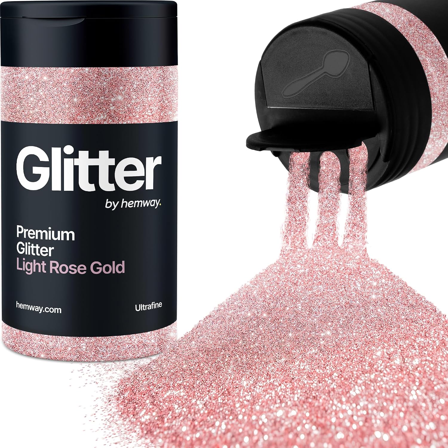 Light Rose Gold Glitter Shaker, 130g Ultrafine Glitter, Crafts 1/128" Metallic Flake Light Rose Gold Sequins, Resin & Epoxy Crafts, Decorating, Halloween, Christmas Nail, Face, Hemway