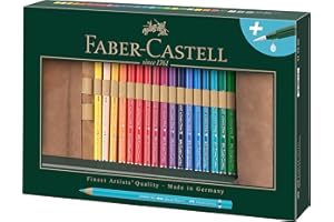 Faber-Castell Alberto Durero - Lápices de acuarela, color carbón 30 Stifte inklusive Stifterolle & Wassertankpinsel