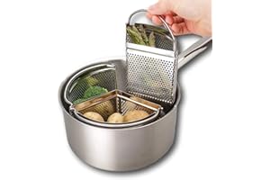 TAYLORS EYE WITNESS Pan Triple Divider/Separator Set - Économise De L'Energie Et De L'Espace. Cuisson Ou Cuisson à La Vapeur. Tamis En Acier Inoxydable De 18 cm. Légumes, Pommes De Terre, Moules, Pâtes, Oeufs.