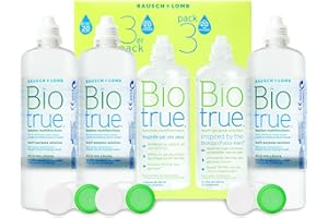 ‎BAUSCH + LOMB Bausch und Lomb Kontaktlinsenflüssigkeit - Biotrue All-in-One Kombilösung Kontaktlinsen weich mit Schraubverschluss | 3 x 300 ml | 3 Stück (1er Pack)