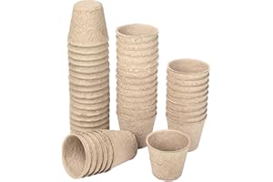 Schramm® Vasi di propagazione 24, 48 o 96 pezzi in cellulosa tondo 6 cm biodegradabile vaso di semina vasi in fibra (48)