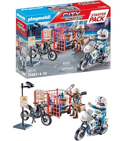 Figurine Playmobil Policier Avec Moto - Patrouille Motocycliste, Occasion, Plusieurs Références Possibles