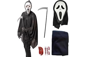 HALLOWEENMANIA 4 pcs Ghoul Costume - Halloween Costumes For Men - Adult & Teen One Size Fits All - 2024 Trending Fancy Dress - UK Based Brand