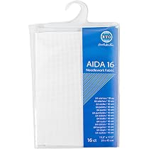 Tela Aida Mouldmaster 16 Conte, Bianco, 100% Cotone - 39x45 Cm Per Ricamo A Punto Croce