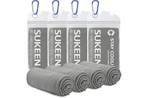 Sukeen [4 Pack] Cooling Towel (40"x12"),Ice Towel,Soft Breathable Chilly Towel,Microfiber Towel for Yoga,Sport,Running,Gym,Workout,Camping,Fitness,Workout & More Activities