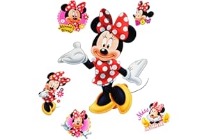 ‎ALLES-MEINE.DE GMBH alles-meine.de GmbH 6 TLG. Set Wandtattoo/Sticker - Minnie Mouse - Wandsticker + Fenstersticker - Aufkleber für Kinderzimmer - Maus Playhouse/Mädchen - Kinder - Wandauf..