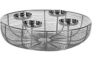 EGLO LIVING Adventskranz Hagony, Kerzenhalter Gestell für 4 Adventskerzen, Advent Kerzenständer für Stumpenkerzen, Tischdeko Weihnachten aus Metall in Silber, ⌀ 36 cm