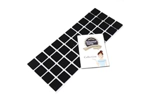 Adsamm® / 40 x patins en feutre / noirs / 25x25 mm / carré / épaisseur 3,5 mm / patins glisseurs auto-adhésifs de qualité optimale