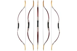 wolfman Arc Traditionnel Arc Classique Longbow Sport Arc Tir à l'arc Arc de Chasse Arc Bois Fait Main Arc Mongol Asiatique Arc à Cheval pour Adultes Adolescent Débutant Main Gauche Droite