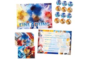 Dekewe 12 Stück Einladungskarten Kindergeburtstag Mädchen Junge, Thematische Party Geburtstag Einladungskarten, Kindergeburtstag Einladungskarte n für Feierlichkeiten oder Geburtstagsfeiern