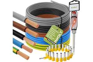 INVOLT H07V-K kabelkabel 6 mm² set, 5 x 10 m kabel, 100 ledarändhylsor, fastestare