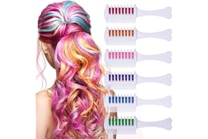 ‎EBANKU EBANKU Haarkreide Kamm, Temporäre Haarfarbe HaarfarbeKamm Auswaschbar Haar Colorationen Ungiftig Haarkreide zum Haare Färben für Kinder Mädchen Halloween Geburtstag Party (6 Stück)