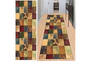 ‎BAYUE BAYUE Läufer Teppich Lang Flur rutschfest Waschbar 40X350CM,Modern Küchen Teppich Polyester Dauerhaft, Schlafzimmer Muster Carpet, für Wohnzimmer Büro Esszimmer, Anpassbar Teppichläufer Meterware